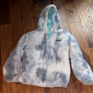 Eddie Bauer Kids ☁️ SOFT Fleece Jacket - reversible Gray and White